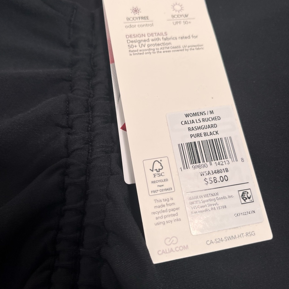 CALIA Black Ruched Rashguard - Picture 2 of 4